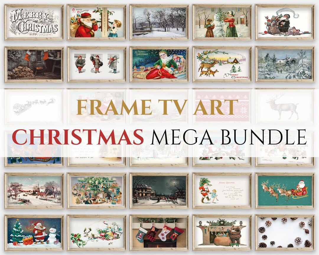 Samsung Frame TV Art for Christmas Mega Bundle Prints, Christmas