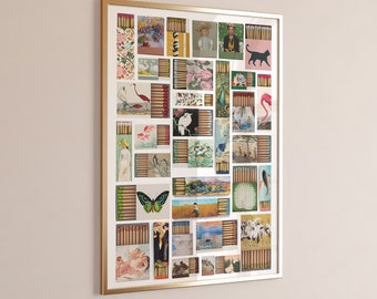 Vintage Matchbox Art Print: Eclectic Maximalist Poster (Digital Download)