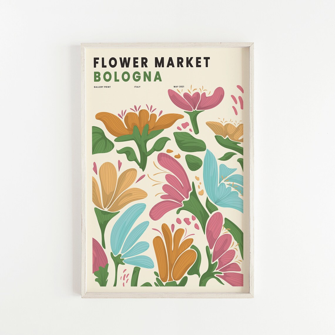 Flower Market Bologna Flower Market Print Botanical Print Etsy