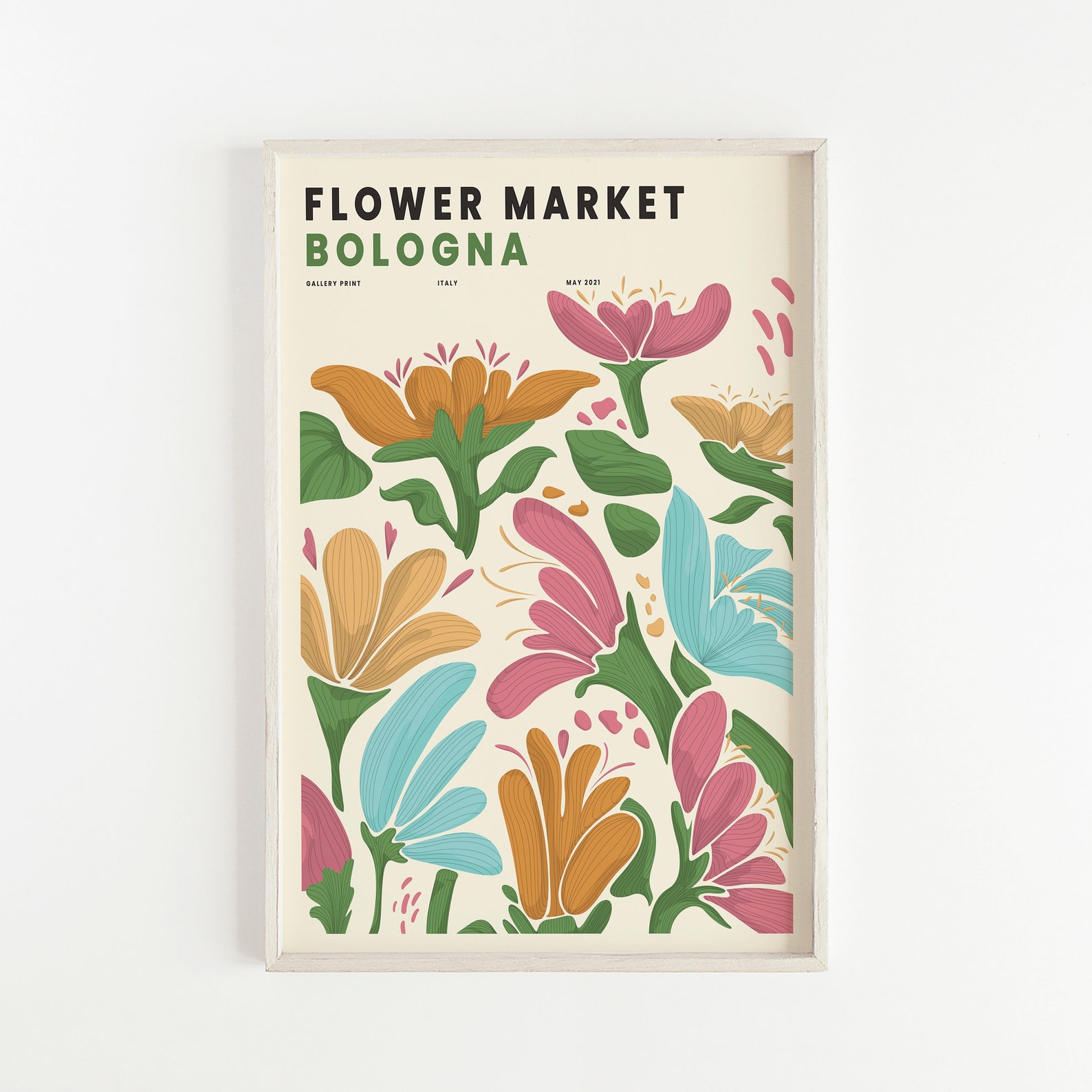 Flower Market Bologna Flower Market Print Botanical Print Etsy