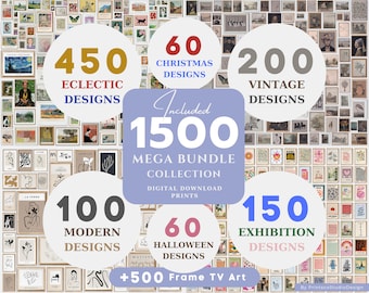 1500+ Eclectic Vintage Art Prints: Mega Bundle Gallery Wall (Digital Download)