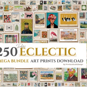 250 Eclectic MEGA BUNDLE Art Prints Download, Galeriewand-Set, Maximalist-Dekor, Eklektische Wandkunst, Ausstellungsposter