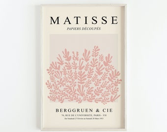 Matisse Cutout, Matisse Print, Henri Matisse, Pink Matisse Print, Digital Prints Download, Matisse Flower Print, Matisse Poster