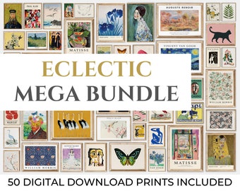 Eclectic MEGA BUNDLE 50 Art Prints Download, Eclectic Wall Art, Gallery Wall Set, Eclectic Home Decor, Maximalist Wall Set