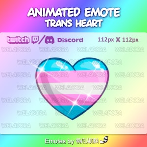Pride trans heart animated emote