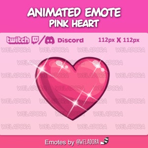 Pink heart animated emote
