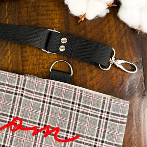 Custom Plaid Waterproof Hanging Car Trash Can, Cute Organization Accessories, Handmade Rubbish Bag, Hanging Tote with Magnetic Snap Closure image 5