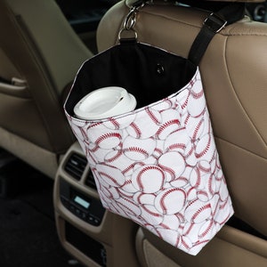 Handgemachter Auto-Müllbeutel für Kopfstütze, personalisierter Auto-Mülleimer, tolles Geschenk für Mama Papa Trainer, individuelles Autozubehör für Baseball-Fans