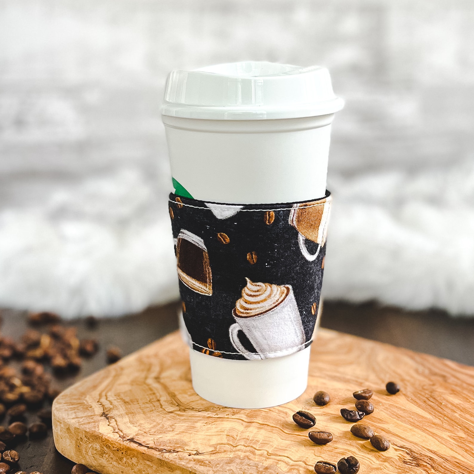 Reusable Coffee Cup Sleeve Custom Cup Sleeve Fabric Coffee - Etsy