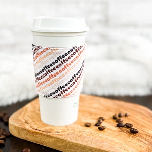 Retro Fabric Reusable Coffee Cup Sleeve, Custom Cup Sleeve for Hot or Iced Coffe or Tea, Fabric Coffee Cozy, Eco Friendly Coffee Sleeve
