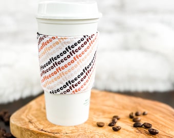Retro Fabric Reusable Coffee Cup Sleeve, Custom Cup Sleeve for Hot or Iced Coffe or Tea, Fabric Coffee Cozy, Eco Friendly Coffee Sleeve