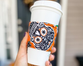 Funda de café con forma de calavera de azúcar, reutilizable, ideal para Halloween.