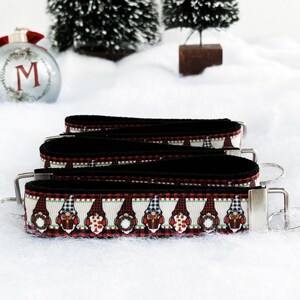 Christmas Key Fob Wristlet, Holiday Gnome Keychain, Holiday Winter Gnome, Xmas Gnome Gift, Gnome Accessories,  Hanukkah Gifts, 1&quot; Key Holder