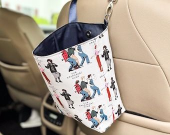 Bolsa de basura para coche de El Club de los Cinco, papelera impermeable hecha a mano