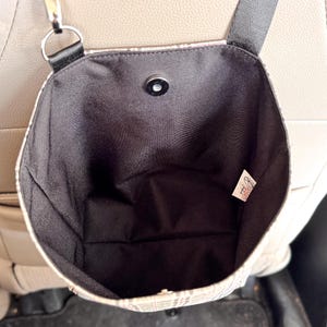 Custom Plaid Waterproof Hanging Car Trash Can, Cute Organization Accessories, Handmade Rubbish Bag, Hanging Tote with Magnetic Snap Closure image 3