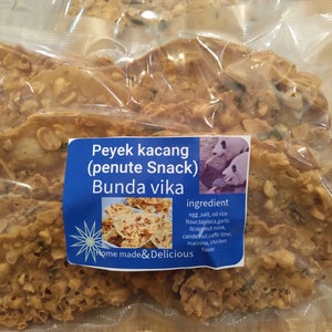 Peyek kacang( red penute snack)new home made,200gr usa seller