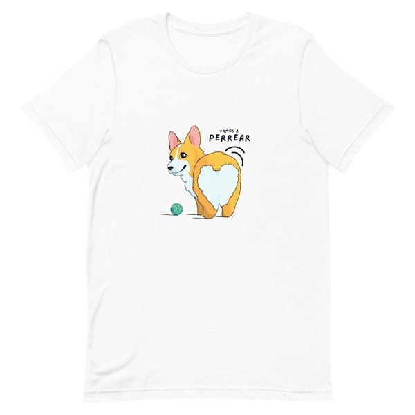 Unisex short sleeve t-shirt LET'S DOG | T-shirt dog | Love for animals | Corgi T-shirt | | gift Original T-shirt