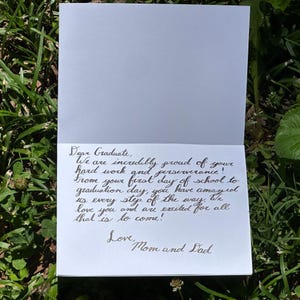 Handwritten Graduation Card for High School & College Grads, Custom Calligraphy Congratulations Letter for Graduates