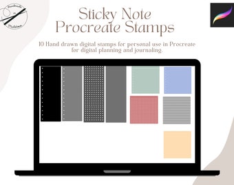Sticky Note Procreate Stamps | Digital Planner Layouts (Digital Download)