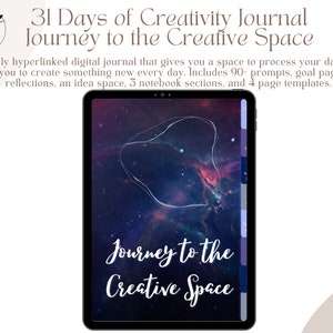 Diario digital hipervinculado de 31 días de creatividad / Diario digital creativo con indicaciones / Diario digital mensual /diario pdf hipervinculado