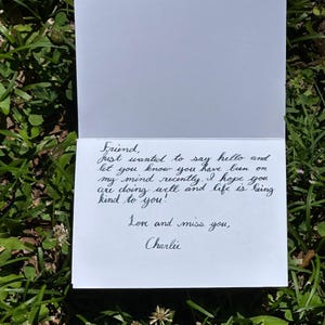 Handwritten Thinking of You Card, Custom Calligraphy Encouragement Letter, Personalized Heartfelt Care Package Note