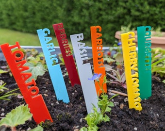 Personalised Garden Stakes, Create Your Own Custom Acrylic Plant name Labels/Stakes, Garden Flower, Fruit and Veg Labels, Any Text You Like