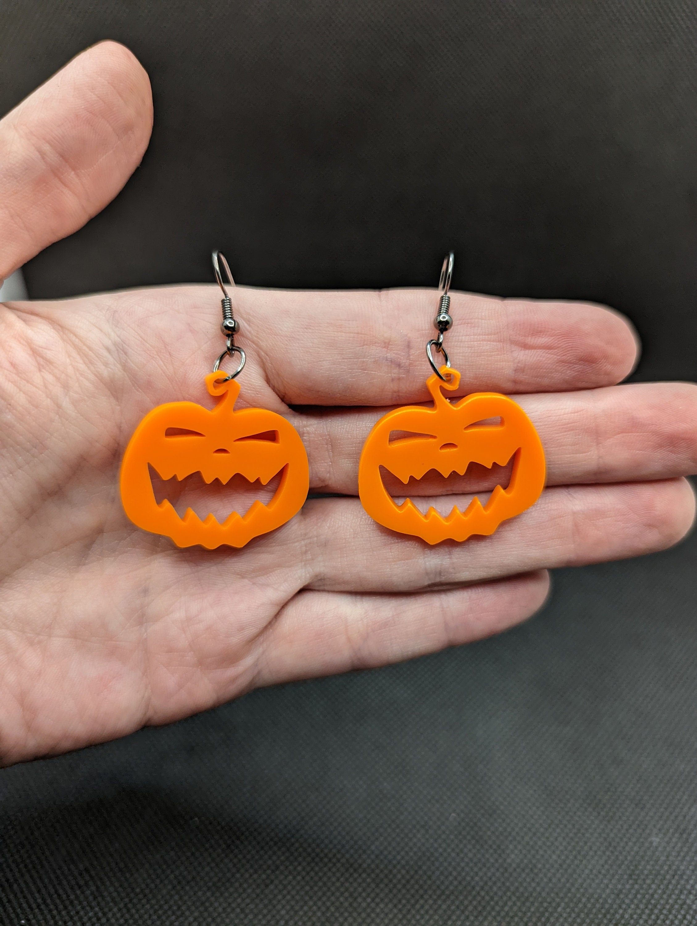 Orecchini pendenti da donna a forma di zucca di Halloween, ipoallergenici, con cristalli, 1 paio di orecchini pendenti per Halloween