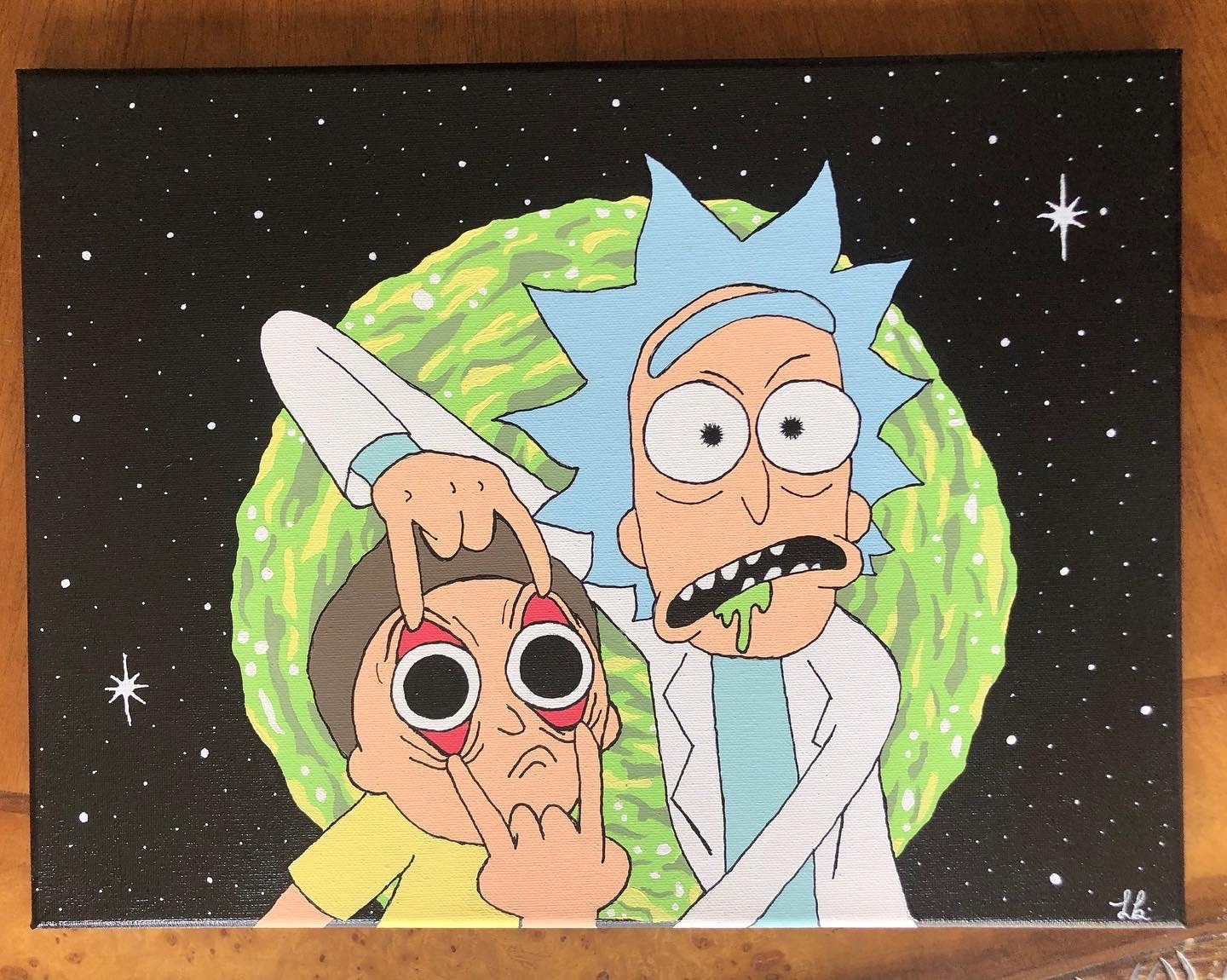 Rick and Morty Space Portal Painting