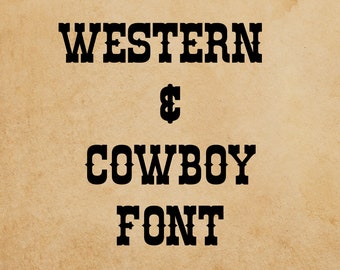 Western Font Svg, Cowboy Font Svg, Digital Download, Wild West Font Svg, Western Monogram Font Svg, Silhouette, Printable, Svg Cut File