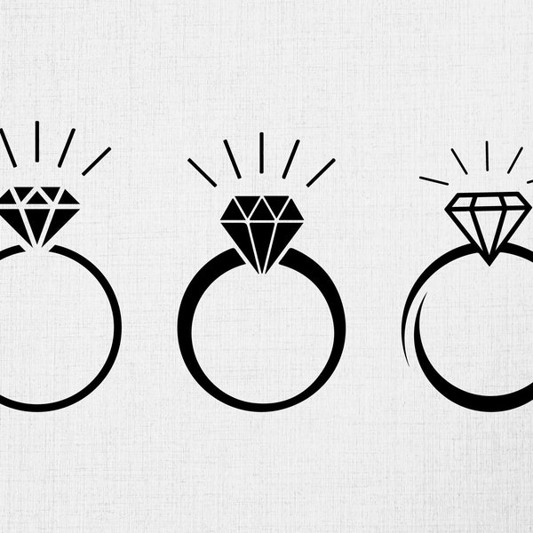 Diamond Ring Png, Digital Download, Wedding Svg, Silhouette, Ring Svg, Engagement Ring Svg, Ring Cut Files, Printable, Cricut, Svg Cut File