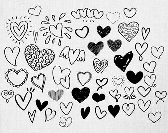 Hearts in Heart Bundle Svg, Digital Download, Hand Drawn Hearts Svg, Love Svg, Heart Shape Svg, Valentines Day Svg, Printable, Cricut File