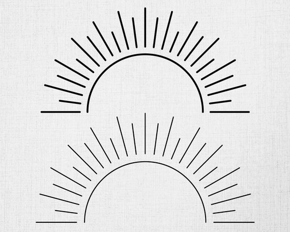 Half Sun Svg, Digital Download, Boho Sun Svg, Sun Svg