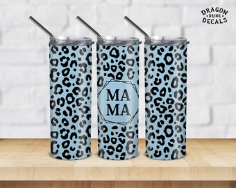Mama Tumbler Wrap Png, Digital Download, Seamless Leopard Tumbler Design, Mom Tumbler Png, 20oz Skinny Tumbler, Cheetah Tumbler Sublimation