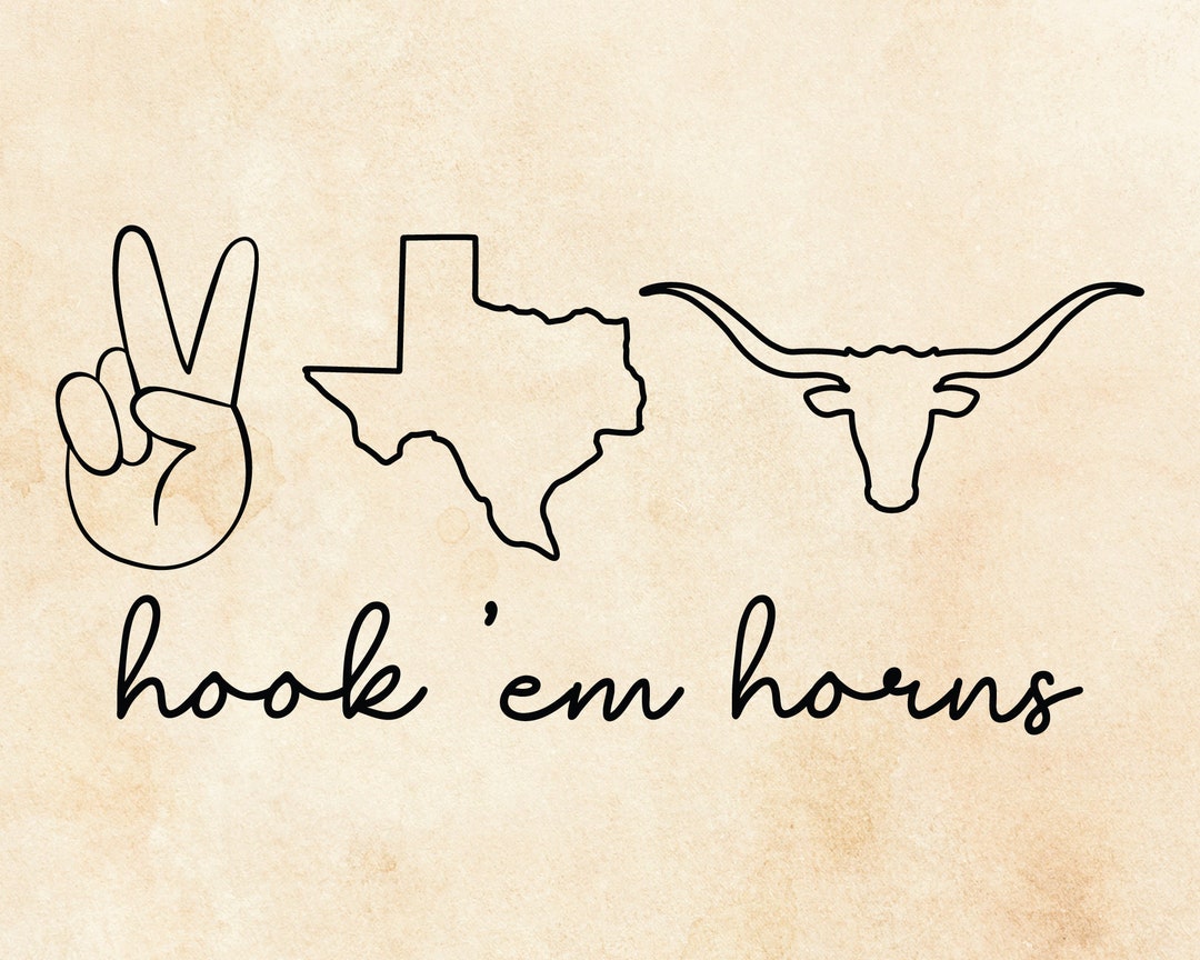 Hook 'em Horns Svg Digital Download Longhorn Svg Texas Etsy