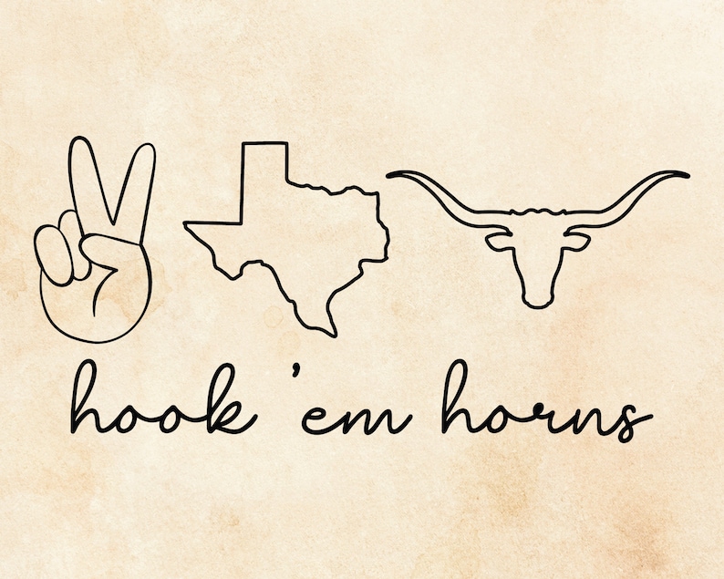 Hook 'em Horns Svg Digital Download Longhorn Svg Texas Etsy