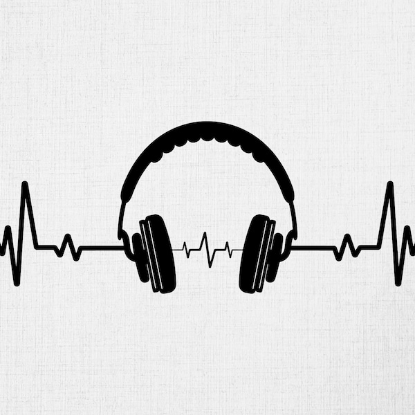 Music Heartbeat Svg, Digital Download, Heartbeat Svg, Music Svg, Love Music Svg, Silhouette, Ekg Heartbeat Line Svg, Cricut, Svg Cut File