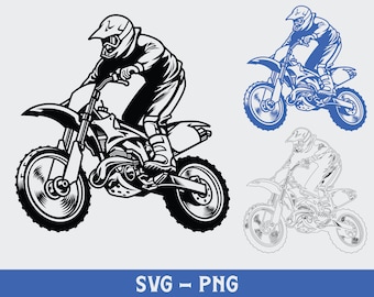 Motorcross Rider Svg, Digitaler Download, Motorrad Svg, Dirt Bike Svg, Silhouette, Racing Svg, Biker Svg, druckbar, Cricut, Svg Cut Datei