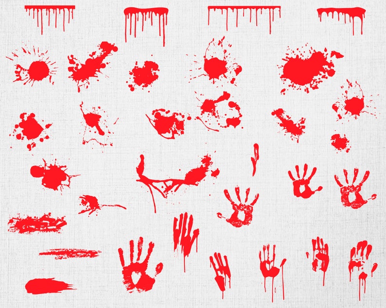 Blood Splatter Svg Bloody Handprint Svg Blood Drips Svg - Etsy