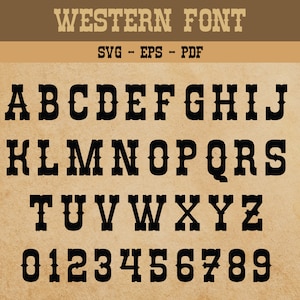 Western Monogram Font Svg Wild West Font Svg Digital - Etsy