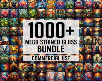 1000+ Stained Glass Sublimation Bundle, Stained Glass Pattern, Faux Stained Glass, Stained Glass PNG, Digital Paper, Stain Glass Paper