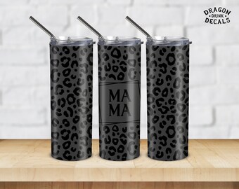 Mama Tumbler PNG, Digital Download, Seamless Leopard Tumbler Design, Mom Tumbler Wrap, 20oz Skinny Tumbler, Cheetah Tumbler Sublimation