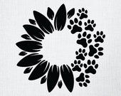 Sunflower Paw Print Svg, Digital Download, Sunflower Svg, Paw Print Svg, Sunflower Lover Svg, Dog Lover Svg, Cricut, Printable, Svg Cut File