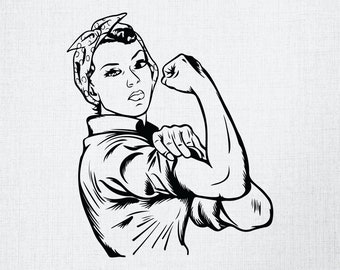 Rosie The Riveter Svg, Digital Download, Strong Woman Svg, Strength Svg, Woman Svg, Character Svg, Printable Svg, Svg Cut File, Silhouette