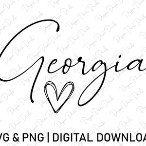 Georgia Svg, Digital Downloads, USA State Svg, Cursive Fonts Svg ...