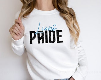Lions Pride Svg, Lions Team File, Digital Download, Team Shirt Png, Lions Mascot, Team Apparel, Team Spirit Svg, Silhouette Files