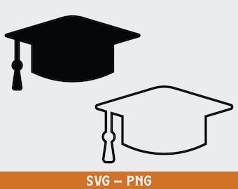 Blank Graduation Cap Svg, Digital Download, Graduation Cap Svg, Cap with Tassel Svg, Graduate Svg, Graduation Hat Svg, Silhouette, Cut File
