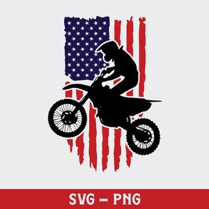 Motorfiets Svg, American Motorcross Rider Svg, Digitale Download, Dirt Bike Svg, Silhouet, Racing Svg, Biker Svg, Printable, Cricut