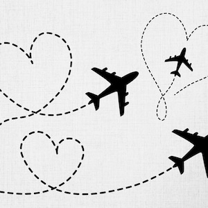 Airplane Heart Svg, Love Airplane Svg, Heart Plane Svg, Digital Download, Heart Worlds Svg, World Trip Svg, Plane Trip Svg, Cricut Cut File