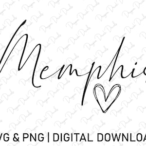Memphis Svg, Digital Download, America Svg, Cursive Font Svg, Memphis Life Svg, Heart Svg, USA Svg, Silhouette, Svg Cut File