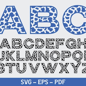 Cow Font TTF Svg, Cow skin letters Svg, Digital Download, Farmhouse Font Svg, Silhouette, TTF Svg, Farm alphabet Svg, Printable, Cricut